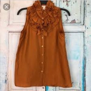 J. Crew Kelsey Ruffle Sleeveless Rudy Top Silk